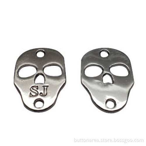 Alloy Metal Label with Skull and Bone Shapes
